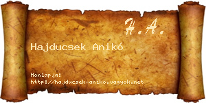 Hajducsek Anikó névjegykártya